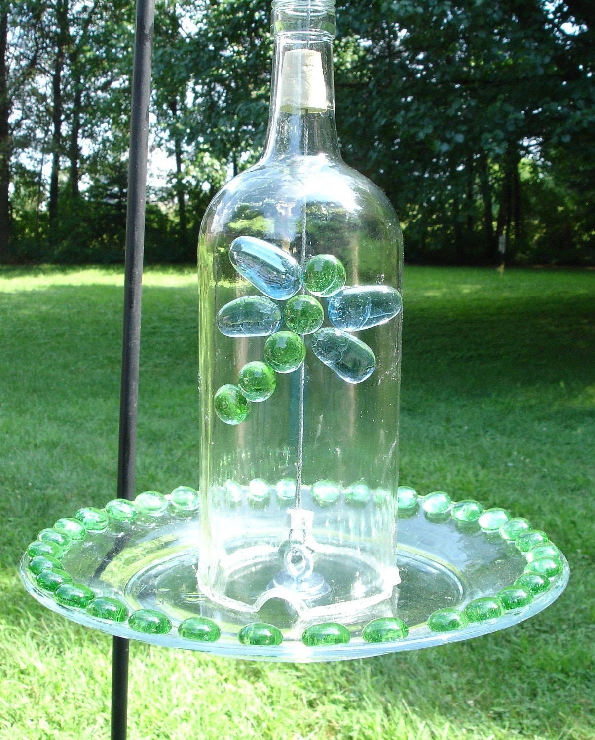 Bird feeder from Large Recycled Wine Bottle