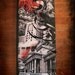 Mari - Brooklyn & Baires Collage - graffiti van - Mixed media on canvas 12"x36"