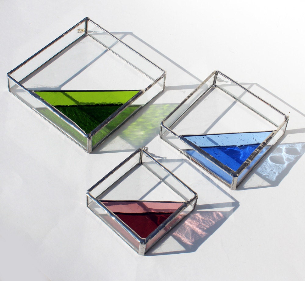 Stained Glass Air Plant Holder Sconce Large Size Simple