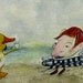 Tea Would Have To Wait / 11 x 14 Archival Matted Print / Whimsical / Seashore / Hula Hoop / Ginger Hair / Reduced