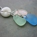 Sea Glass Necklace Seaglass Button Windchime Pink Blue Sea Foam