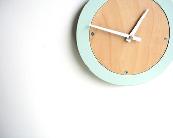 pale blue modern wall clock