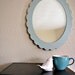 pale blue scallop mirror