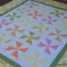Pinwheel Baby Quilt, Quilted Stroller Blanket, Table Topper, Mini Accent Quilt