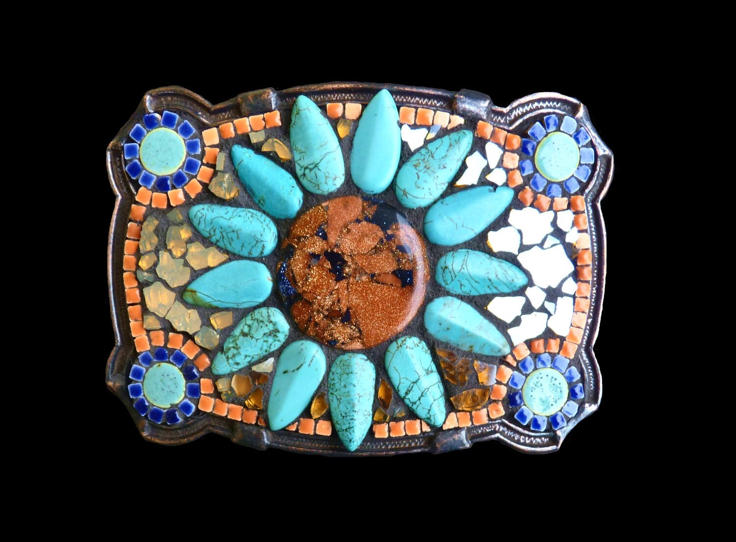 Handmade Mosaic Belt Buckle