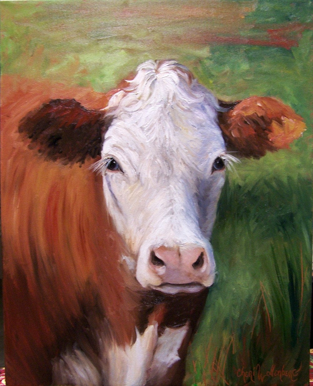 Cow Painting Of Hazel Original Oil Painting