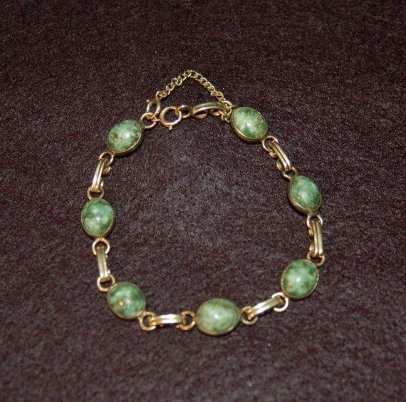 Items similar to Jade Gold Filled Bracelet on Etsy