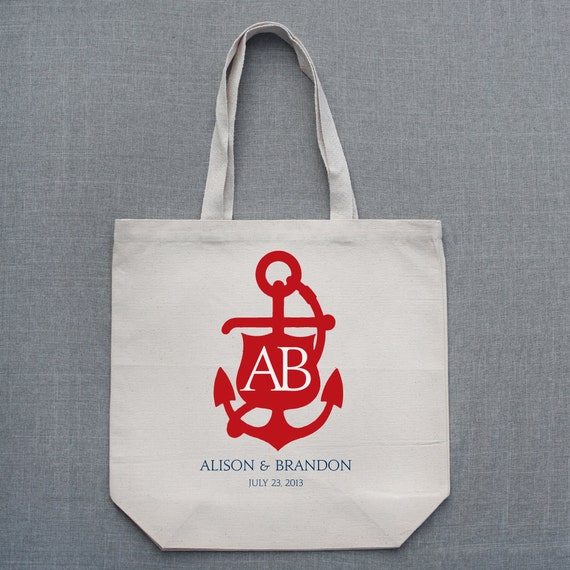 Large Anchor Monogram Tote Bag