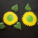 G7 - 7 pc AWESOME YELLOW Flowers w Leaves - Ceramic Mosaic Tiles