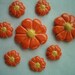 8 pc ORANGE FLOWERS Set - Ceramic Mosaic Tiles
