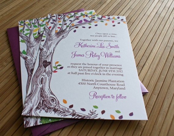 Tree Initials Wedding Invitations 10