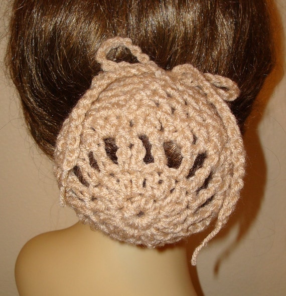 Set of 3 Large Hand Crochet Bun Cover Snoods/Great for Long or