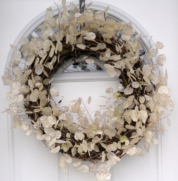 Rustic Dried Silver Dollar Wreath by cricketsgarden on Etsy