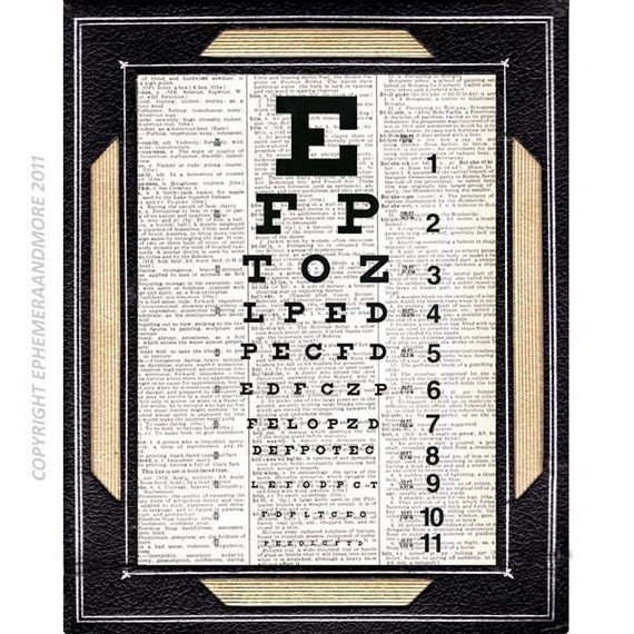 Optometrist Eye Chart Art Print Vision Exam Optometry Doctor