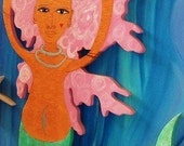 Mermaid Dreams" a wood painting