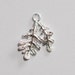 3 x sterling silver leaf charm pendant dangle 15mmx19mm (12110pend)