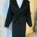 Custom made fuzzy black wool dolman jacket with wide collar and straight skirt size M
