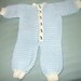 Baby boy romper hat booties - warm winter set Size 6 months Penguin buttons