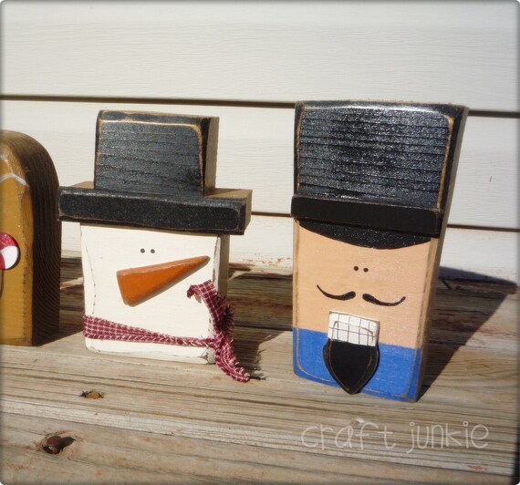 Christmas Character Blockhead set caroler gingerbread man