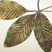 Vintage Millinery Flower Leaves Black Gray handpainted Gold Green Spotted Fall Wreath Supplies