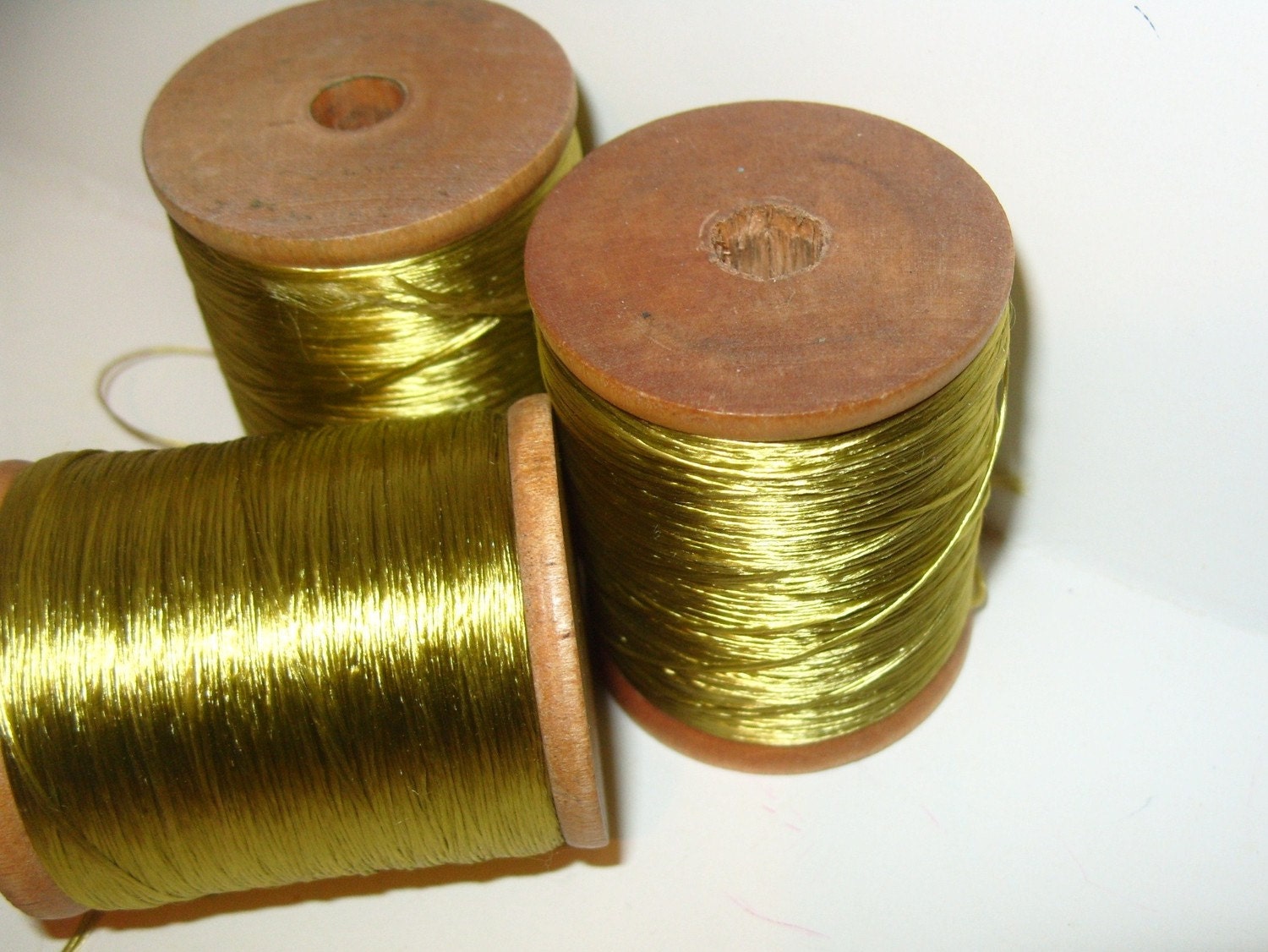 3 Wood Spool of Silk VINTAGE Embroidery Floss Lace by Avaricia