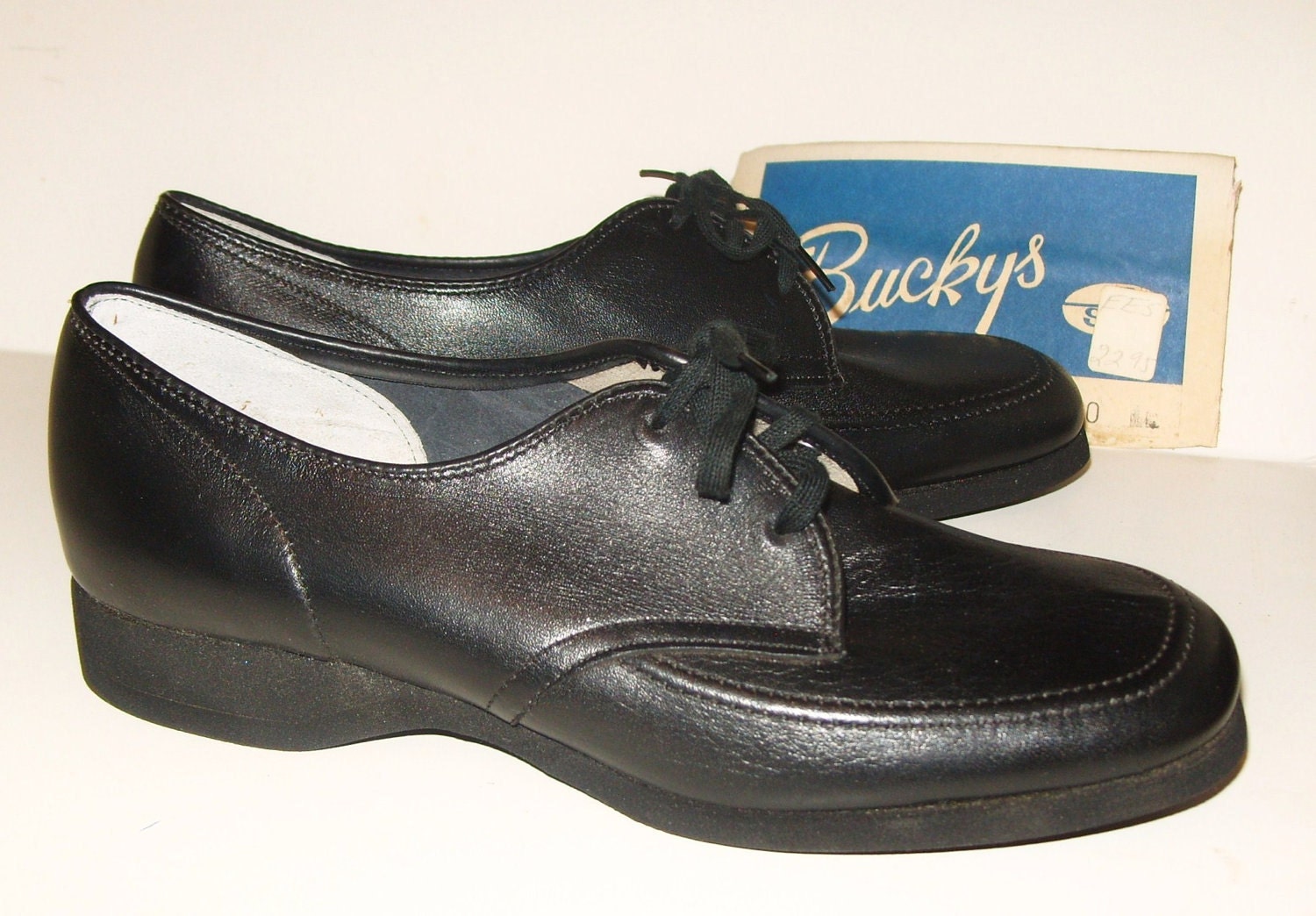Vintage Black Shoes Rockabilly Waitress Shoes Bucky's by