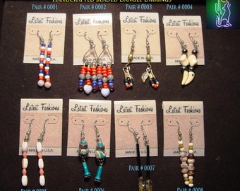 Handcrafted Beaded Dangle Earrings CLEARANCE