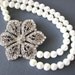 Bridal Jewelry Statement Wedding Necklace Rhinestone Flower Necklace Wedding Jewelry Pearl Necklace Bridal Gift