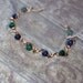 Vintage Lapis lazuli and Malachite bead and Gold Metal Cuff (SS)