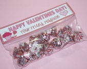 Personalized Treat Bag Toppers Snack Bag Size, Valentines day, Party, Set of 15 self sticking snack bag toppers Il_170x135