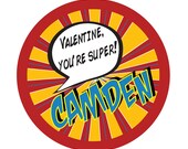 Personalized Stickers, Super hero Stickers, Super hero party, comic stickers,Personalized Stickers Set of 32 Il_170x135