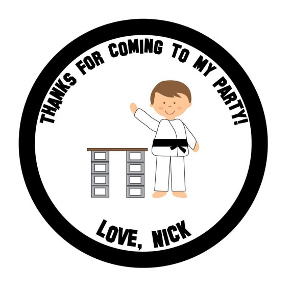Personalized Stickers, Karate,Boy,Girl,Birthday,Children,Party,Favor stickers,Labels,SimplySweetness Set of 24 Il_570xn