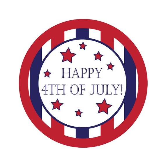July 4th Stickers, Party Stickers, Party favor stickers, Simply Sweetness Sticker Labels Set of 24 Il_570xn
