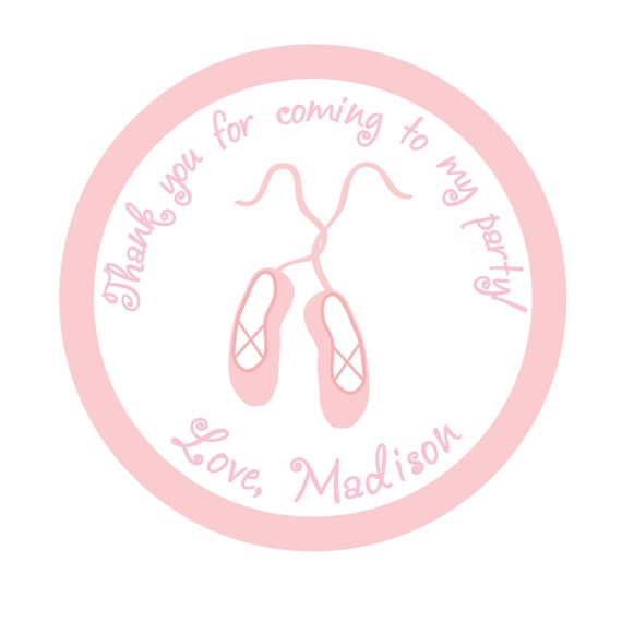Ballerina Birthday Stickers, Birthday, Kids, Party, Favor stickers, Personalized Stickers Set of 24 Il_570xn