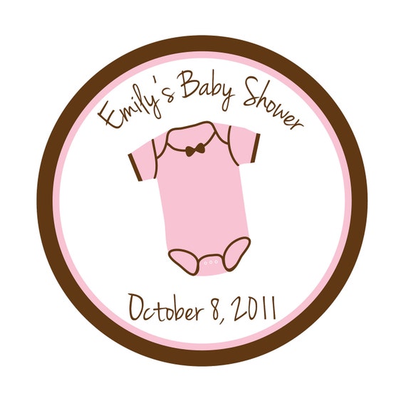 Personalized Stickers, Onsie, Baby Shower, Favor, Treat Bag, Thank you, Shower, Baby, Set of 24 Il_570xn