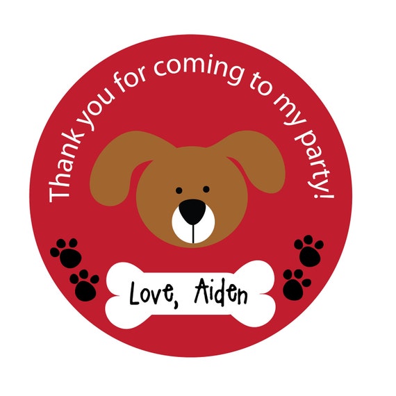 Personalized Stickers,Puppy Sticker,Favor Stickers,Puppy Theme,Personalized Sticker Labels Set of 24 Il_570xn