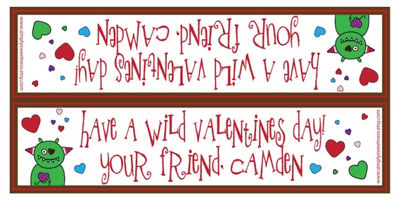 Personalized Treat Bag Toppers Snack Bag Size, Valentines day, Party, Set of 36 self sticking snack bag toppers Il_570xn