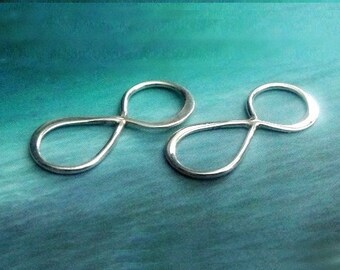 3pcs Sterling Silver Infinity Charm Connector Links 3pcs Bali Links 20x8mm