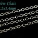 Sterling Silver Cable Chain, 5 Ft Round Wire, 2.2x1.4mm