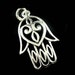 Reserved...4 pcs Sterling Silver Hamsa Hand and Heart , Large Thai Pendant-23x14mm