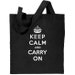 Keep Calm and Carry On Re-useable Cotton Canvas Tote Bag (black)