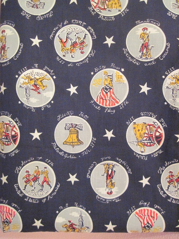 Vintage Patriotic Cotton Fabric 1 yard x 42 wide SALE