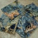 Note Cards, Set of 4, Beautiful Batik Fabric, Paw Prints