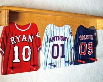 Custom Football Jersey wall hanging with 3 by originalsbybarbmazur