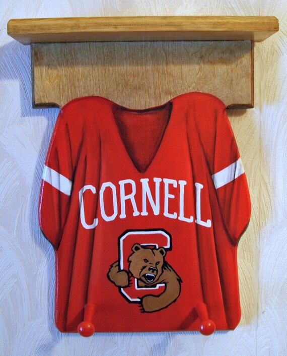 Custom Sports Jersey wall hanging with shelf and 2 pegs