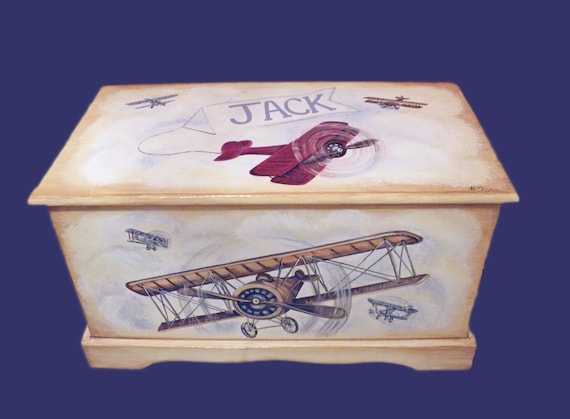 Vintage Airplane Toy Chest Custom Designed kids room decor