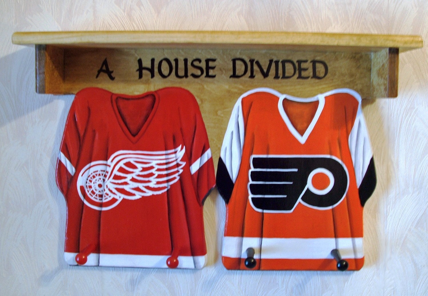 Single CUSTOM BASEBALL JERSEY Wall Hanging with Shelf and 3