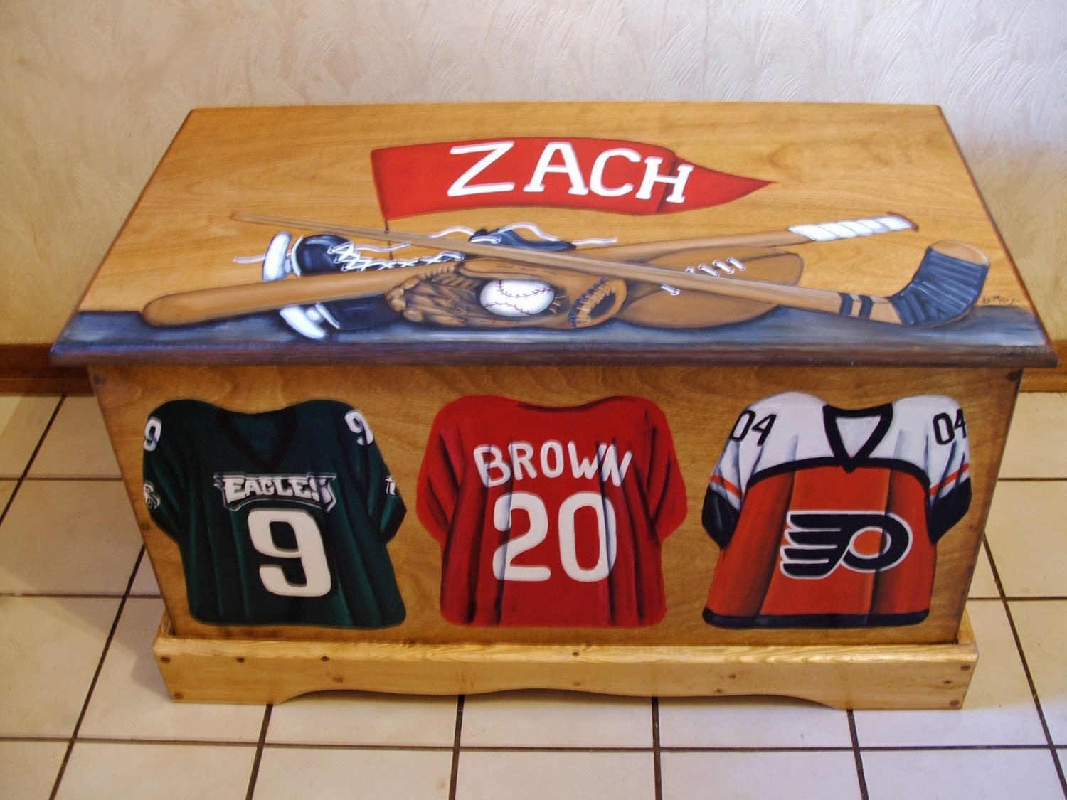 Sports Team Toy Box with Custom Jerseys Designed with your