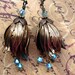 Antiqued Brass Tulip Earrings with AB Swarovski Crystals