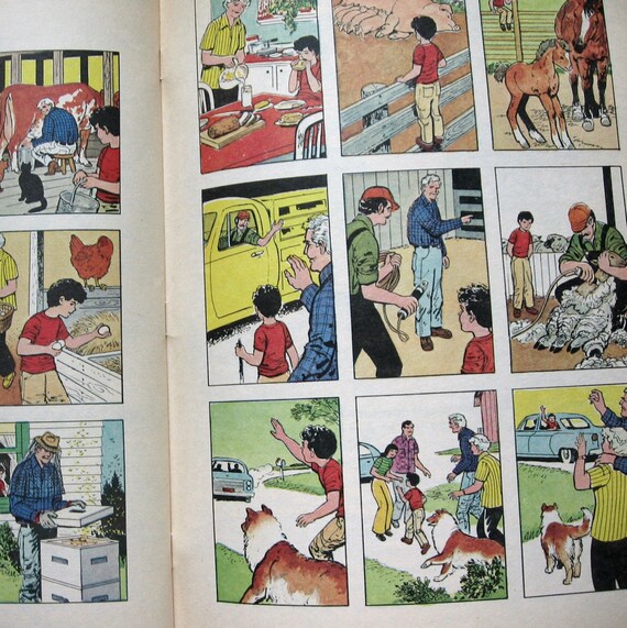 CHILDRENS BOOK SCHOOL DAYS Vintage 70s Colorful Workbook ALL